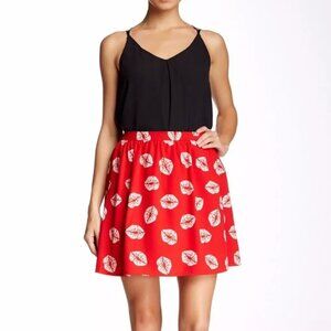 Revolve Sam Edelman Enchanted Kiss Red Lip Print Skirt
